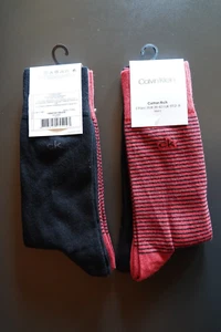 Strümpfe Socken 4 Paar CALVIN KLEIN Logo schwarz & rot gestreift 39-42 - Bild 1 von 12
