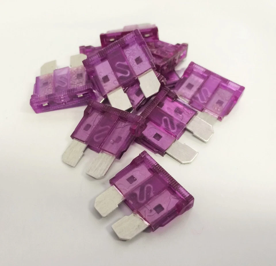 100/50/25 Pcs Purple 3 Amp ATC/ATO Blade Fuse for Car Marine Audio - Image 1 of 1