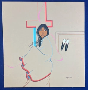 Burgess Roye Original Native American Painting + Poem Ponca Indian Art - Picture 1 of 6