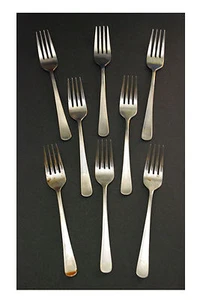 Lote de 8 tenedores de cena vintage Retroneu Indonesia de acero inoxidable de 6 1/2 pulgadas - Imagen 1 de 3