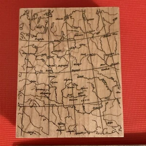C4, Hero Arts Rubber Stamps, Antique Map Background Stamp - Picture 1 of 4