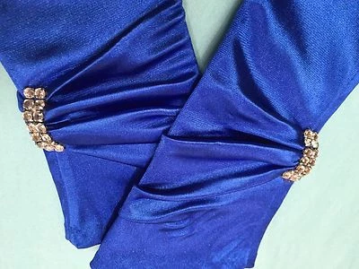 Guantes vintage años 60 embellecidos sin dedos satinado cristales checos talla única 1 par Foto 1 de 4