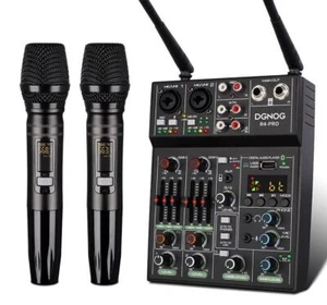 Mezclador de audio USB de 4 canales micrófono inalámbrico sonido de estudio Bluetooth - Imagen 1 de 9