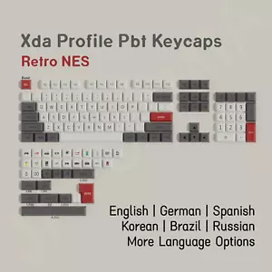 XDA Retro NES Keycaps PBT Material Dye-Sub ISO ANSI Layout Korean German Spanish - Picture 1 of 19