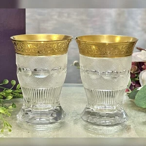 Vaso Moser Espléndido Dorado Recortado Vintage Moser Dorado Incrustado 2 - Imagen 1 de 11