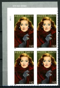 BETTE DAVIS Plate Block 4 Pl P1111 MNH Scott's 4350 All Positions Available - Picture 1 of 2