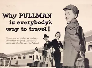 Pubblicità stampa Pullman Train Cars giovane famiglia in procinto di salire a bordo treno 1956 - Foto 1 di 7