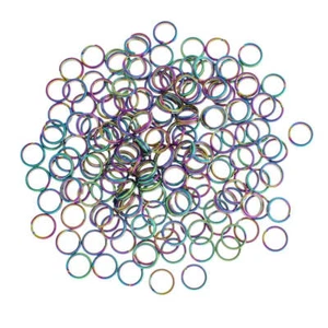 Rainbow Electroplated Stainless Steel Split Rings - 7mm - 10 Pieces - SS022 - Picture 1 of 1