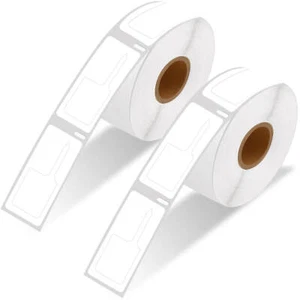 2 Rolls of 400 LW Price Tag Labels - Rat Tail Style For DYMO LabelWriter 30373 - Picture 1 of 23