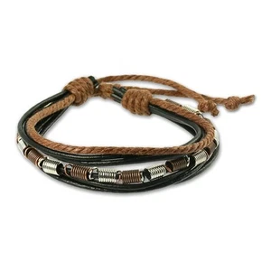 SilberDream Lederarmband schwarz Surfarmband Leder Armband LA1237S - Bild 1 von 4