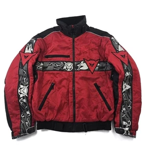 Dainese Racing Biker Jacket Red/Black Vintage motorcycle long sleeve full zip up - Picture 1 of 8