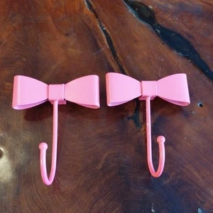 Kleiderhaken Garderobenhaken Haken Kinderzimmer Schleife pink Wandhaken - Bild 1 von 7