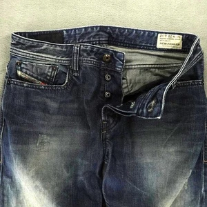 Diesel Jeans Para Hombres 32x32 Azul Nuevo Fanker Bootcut Lavado Oscuro Botón Mosca Pantalones 0817J - Imagen 1 de 20