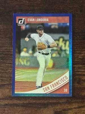 Raro 2018 San Francisco Giants Evan Longoria Panini Donruss Azul Paralelo SP 179 Foto 1 de 2