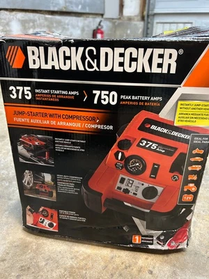 BLACK & DECKER jump started with compressor 375 starting amps 750 peak battery - Image 1 of 4