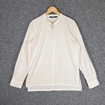 Alpha60 Mens Button Up Shirt Size M White Long Sleeve - image 1 of 4