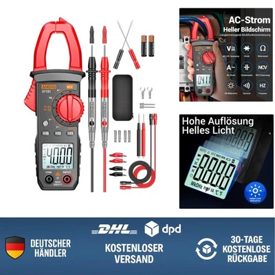 Digital Zangenmultimeter AC DC TRMS Stromzange Amp Volt Ohm Zangenmessgerät NCV - Bild 1 von 4