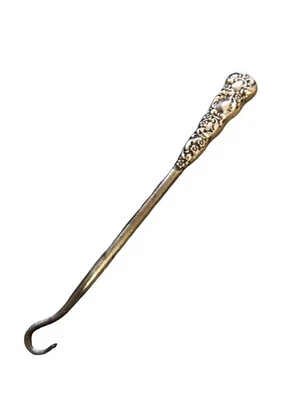 Vintage Art Nouveau Repoussé Silver Plate Button Hook 3-3/4" Length - Image 1 of 4