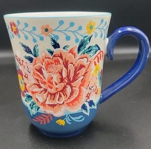 Pionierin Frau Andenken Blumen Steinzeug Becher 18 Unzen Marineblau mit Rose - Bild 1 von 10