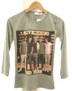 Unofficial One Direction Tee Girls Long Sleeved Grey Jersey Top Size 11-12 Yrs - Picture 1 of 5