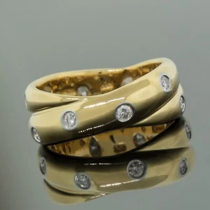 Tiffany&Co. Diamond Etoile Crossover Twist Ring Size 5 18K Yellow Gold Platinum - Imagen 1 de 6
