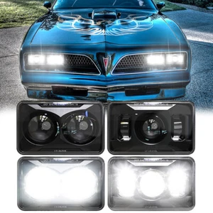 4PCS Newest 4x6" LED Headlights High Low Beam For Ponti-ac Firebir-d 1977-1981 - Picture 1 of 10