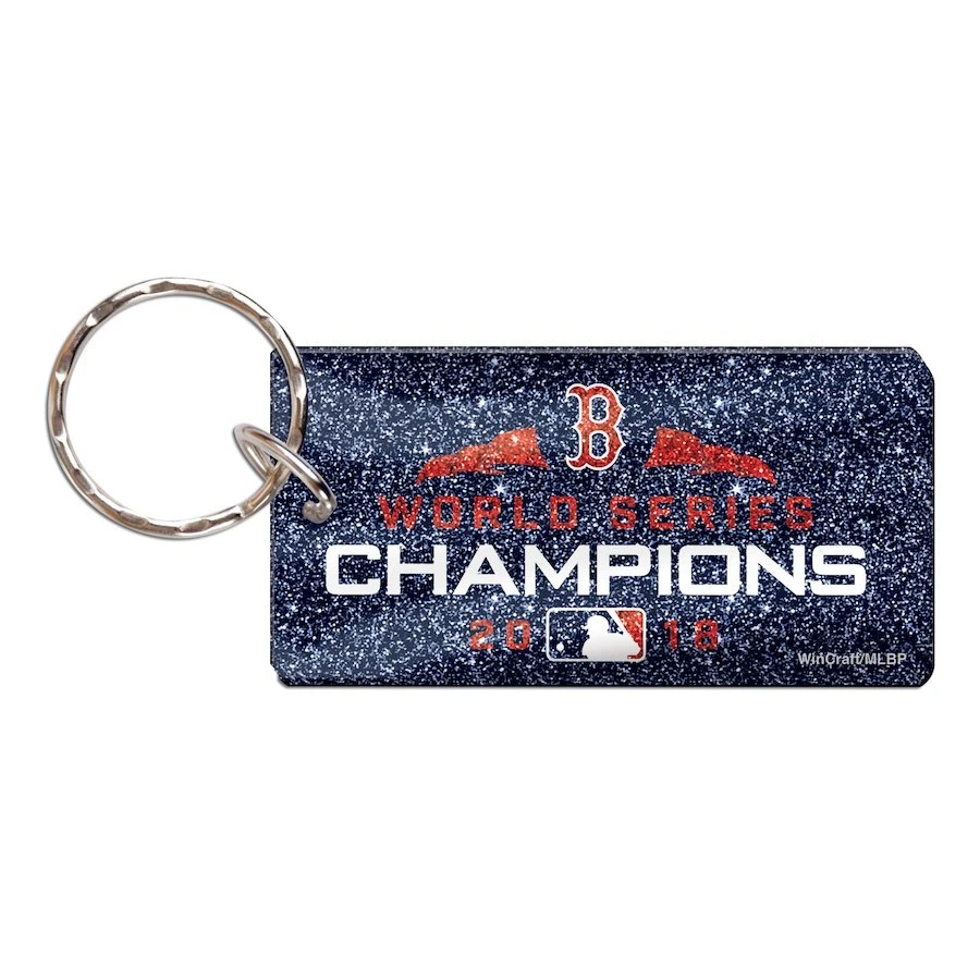 BOSTON RED SOX 2018 WORLD SERIES CHAMPIONS GLITTER KEY CHAIN NEW WINCRAFT - Image 1 of 1