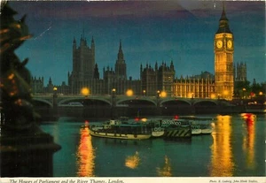 London England United Kingdom pm River Thames Parliament Postcard - Imagen 1 de 2