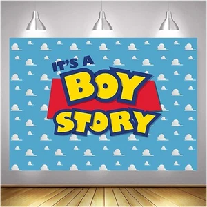 It's a Boy Story Fotografie Hintergrund Geburtstag Party Fotohintergrund 7 Fuß x 5 Fuß - Bild 1 von 2