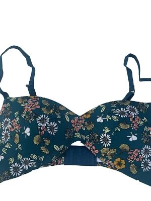Sujetador inalámbrico Flirtitude verde azulado caramelo floral talla 32B Foto 1 de 4