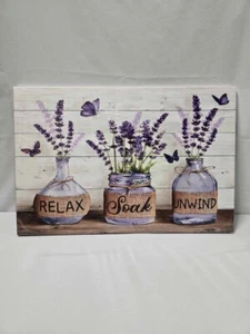 Farmhouse Style Lavender Canvas Wall Art Decor (24"x16") - Picture 1 of 1