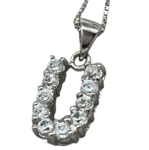 COLLANA DA DONNA LACCIO CHARM CIONDOLO LETTERA INIZIALE U PUNTILUCE ARGENTO 925 - Foto 1 di 12