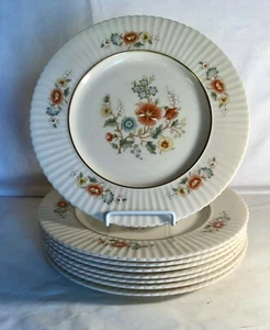 8 Lenox Temple Blossom 10 7/8" Dinner Plates - Picture 1 of 2