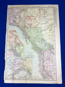 1906 Mapa ALASKA 28x 20.5" Llave de FERROCARRIL ~ Noroeste de Estados Unidos, Columbia Británica, Yukón - Imagen 1 de 17