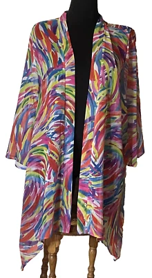 Chaqueta Vibrante Frente Abierto Transparente Hecha en los EE. UU. por Slinky Talla Grande Foto 1 de 4