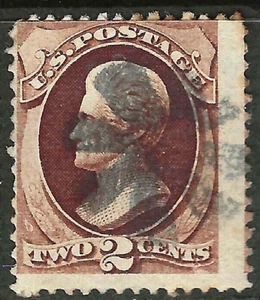 Sc #135 Grill COGWHEEL Fancy Cancel 2 Cent Jackson 1873-75 Banknote US 48E55 - Picture 1 of 2