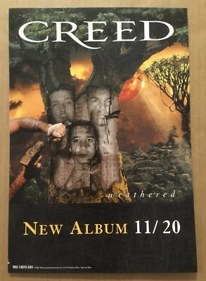 Scott Stapp CREED 2001 PROMO Cardstock COUNTER TOP DISPLAY for Weathered CD 9x13 - Image 1 of 3