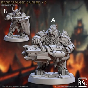 Magmaforged Dumlok D Enano Luchador Fantasía Miniatura DnD RPG Gremio de Artesanos - Imagen 1 de 2