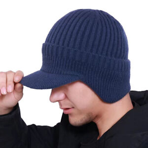 Beanie Hat Cap Solid Plain Knit Ski Ear Flaps Cap Winter Warm Slouchy Men Women