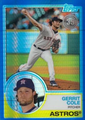 2018 Topps 83 Chrome Silver Promo Series 3 Refractors Blue Gerrit Cole 70/150 - Image 1 of 2
