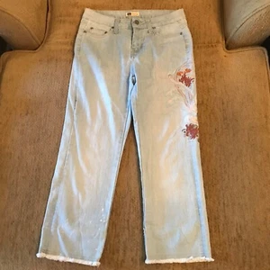 Faded Glory Stretch Damen Distressed bestickt Mid Rise Jeans Größe 6 - Bild 1 von 12