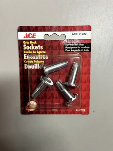 ACE Grip Neck Sockets for Wooden Legs 3/8" ACE 51222 4pk - Lot of 2 - Picture 1 of 2