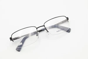 Marco de media llanta NAUTICA N7259 001 negro satinado 55-19-140 bisagras flexibles N165 - Imagen 1 de 13