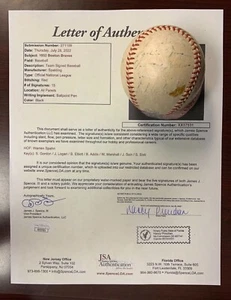 1952 Boston Braves Team Warren Spahn Signed Baseball w/ JSA COA - CM752 - Picture 1 of 8