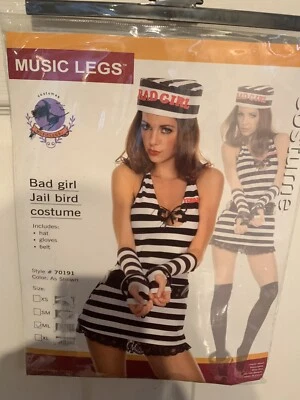 Nuevo Disfraz Música Piernas Chica Mala Sexy Cárcel Pájaro Prisionero Adulto Talla M/L Foto 1 de 4