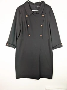 Black Dress 16 Ivanka Trump Classic Business Formal Rose Gold Button A Line - Picture 1 of 14