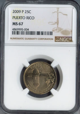 2009 Puerto Rico Quarter NGC MS67 Business Quality - Image 1 of 2