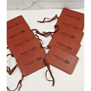 Los Angeles Lakers Luggage Tag Delta Official Lot of 10 Leeman Faux Leather Brn - Picture 1 of 5