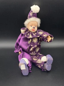 Collectible Large GANZ Brand Sitting Shelf Ceramic Made Clown 'Jester' Doll '13. - Picture 1 of 3