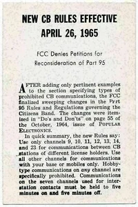 Neue CB-Funkregeln gültig ab 26. April 1965 - Bild 1 von 2